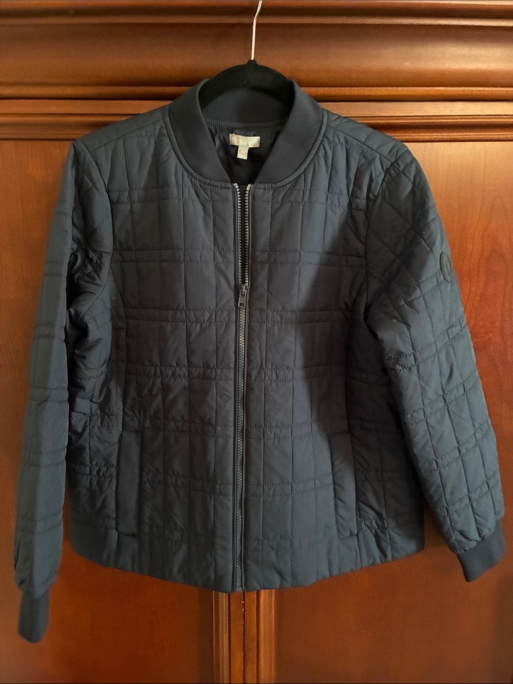 Talbots Quilted Bomber Jacket - Navy Blue